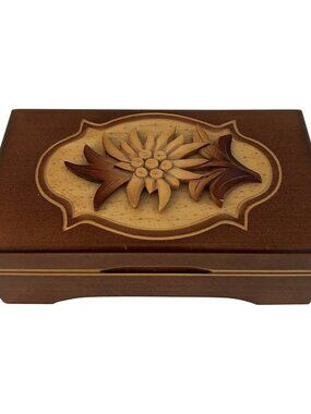 Vintage Reuge Romance Swiss Wood Keepsake Music Box
